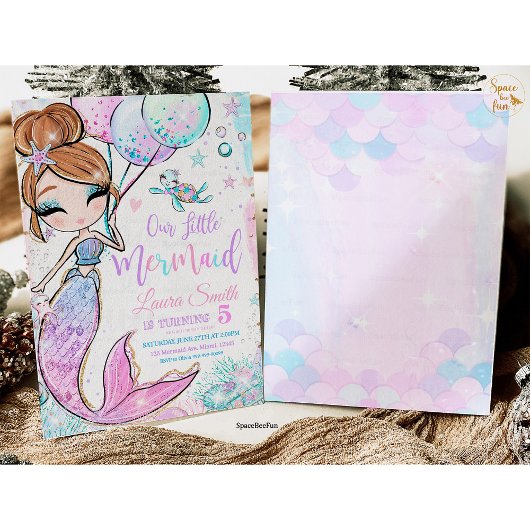 Invitation d'anniversaire Sirène Invitation à une 
