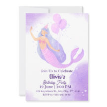 Invitation d'anniversaire sirène pour filles
