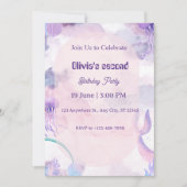 Invitation d'anniversaire sirène pour filles (Devant)