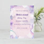 Invitation d'anniversaire sirène pour filles (Debout devant)