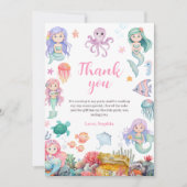 Invitation d'anniversaire sirène, Sirène des fonds (Devant)