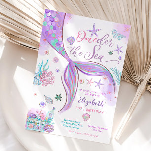 Invitation d'anniversaire Sirène sous la mer