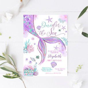 Invitation d'anniversaire Sirène sous la mer