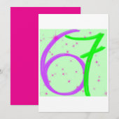 Invitation d'anniversaire Six sept (Devant / Derrière)