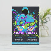 Invitation d'anniversaire Six Sept, 7e anniversair (Debout devant)