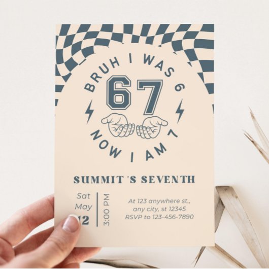 Invitation d'anniversaire Six Seven | Invitation d