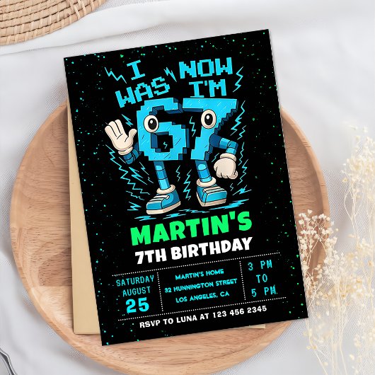 Invitation d'anniversaire Six Seven Meme 6 7