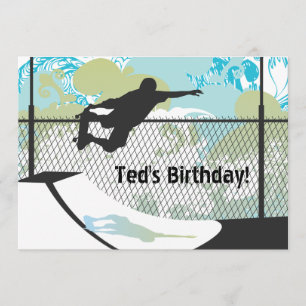 Invitation d'anniversaire - Skateboard