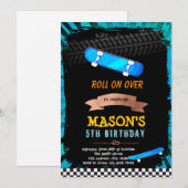 Invitation d'anniversaire skateboard (Devant / Derrière)