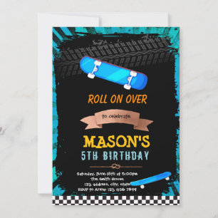 Invitation d'anniversaire skateboard