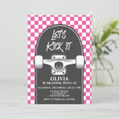 Invitation d'anniversaire Skateboard Let's Kick It (Debout devant)