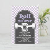 Invitation d'anniversaire Skateboard rouler sur (Debout devant)