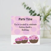 Invitation d'anniversaire Smartie Cupcake (Debout devant)