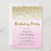 Invitation d'anniversaire Soft Rose et Gold (Devant)