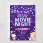 Invitation d'anniversaire Soirée cinéma dans le ja (Devant)