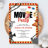 Invitation d'anniversaire Soirée Cinéma, Fête de c