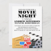 Invitation d'anniversaire Soirée Cinéma Fun (Devant)