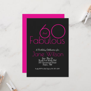 Invitation d'anniversaire soixante ans et fabuleu