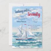 Invitation d'anniversaire soixante-dix ans Yacht d (Devant)