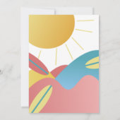 Invitation d'anniversaire soleil fête de surf de p (Dos)