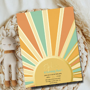 invitation d'anniversaire soleil gros or avec rayo