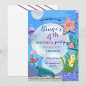 Invitation d'anniversaire sous la mer (Devant / Derrière)