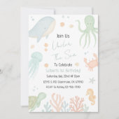 Invitation d'anniversaire sous la mer (Devant)