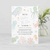 Invitation d'anniversaire sous la mer (Debout devant)