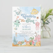Invitation d'anniversaire sous la mer (Debout devant)