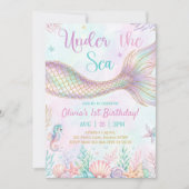 Invitation d'anniversaire sous la mer (Devant)