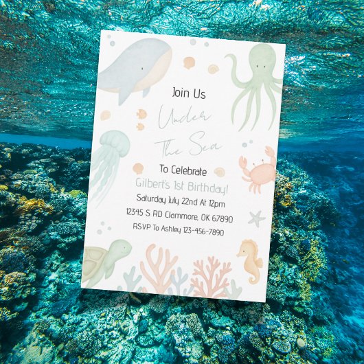 Invitation d'anniversaire sous la mer