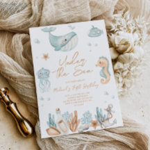 Invitation d'anniversaire sous la mer 