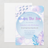 Invitation d'anniversaire sous la mer (Devant / Derrière)