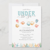 Invitation d'anniversaire sous la mer (Devant)