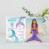 Invitation d'anniversaire sous la mer avec queue d (Debout devant)
