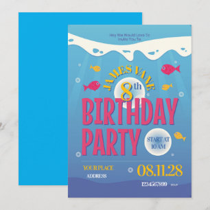 Invitation d'anniversaire sous la mer - Faune mari