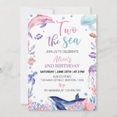 Invitation d'anniversaire sous la tortue de mer (Devant)