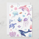 Invitation d'anniversaire sous la tortue de mer (Dos)