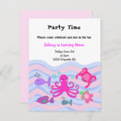 Invitation d'anniversaire sous les filles de la me (Devant / Derrière)