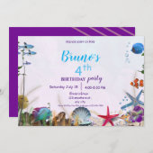 Invitation d'anniversaire sous-marin (Devant / Derrière)