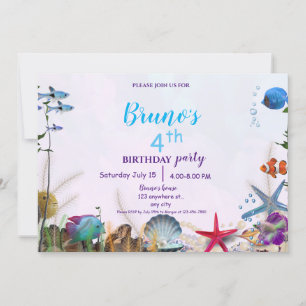 Invitation d'anniversaire sous-marin
