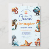 Invitation d'anniversaire sous-marine (Devant)