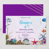 Invitation d'anniversaire sous-marine (Devant / Derrière)