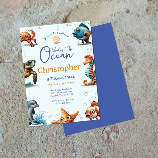 Invitation d'anniversaire sous-marine