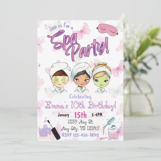 Invitation d'anniversaire spa (Debout devant)