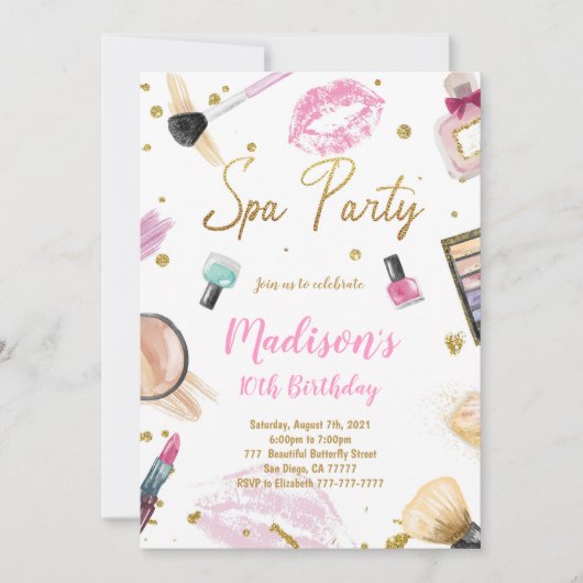 Invitation d'anniversaire spa (Devant)