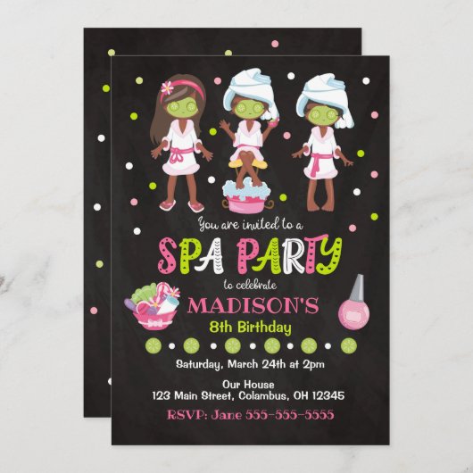 Invitation d'anniversaire spa (Devant / Derrière)