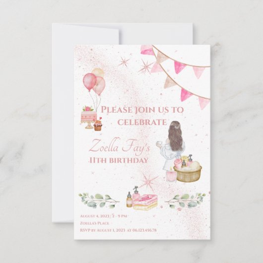 Invitation d'anniversaire spa (Devant)
