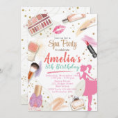 Invitation d'anniversaire spa. Anniversaire de maq (Devant / Derrière)