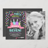 Invitation d'anniversaire spa Manicures Salon Pink (Devant / Derrière)